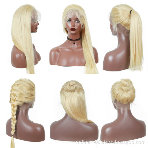 613  Blonde Lace Front Human Hair Wigs For Black Women Brazilian Virgin Cuticle Aligned Hair Wig Transparent Lace Wig